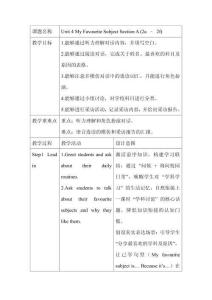 初中英語人教版（2024）七年級(jí)上冊(cè)Unit 4 My Favourite Subject Section A（2a-2f）教學(xué)設(shè)計(jì)