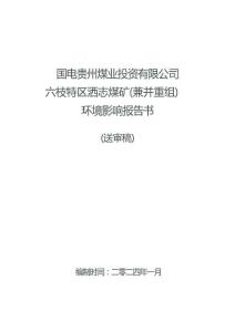 貴州煤業(yè)投資有限公司六枝特區(qū)灑志煤礦（兼并重組）環(huán)境影響報告書