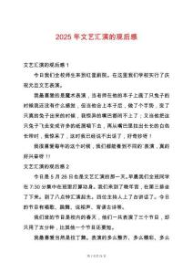 2025年文藝匯演的觀后感