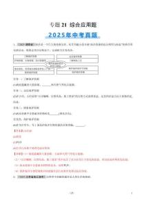專題21 綜合應(yīng)用題（全國通用）（第01期）（解析版）【好題匯編】2025年中考化學(xué)真題分類匯編（全國通用）