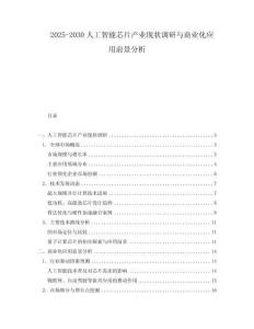 2025-2030人工智能芯片產業現狀調研與商業化應用前景分析