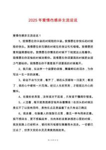 2025年愛情傷感非主流說說