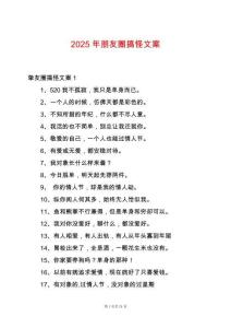 2025年朋友圈搞怪文案