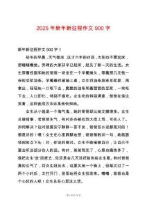 2025年新年新征程作文900字