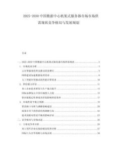 2025-2030中國數(shù)據(jù)中心機(jī)架式服務(wù)器市場市場供需現(xiàn)狀競爭格局與發(fā)展規(guī)劃