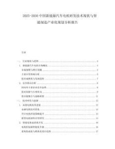 2025-2030中國新能源汽車電機研發技術現狀與智能制造產業化規劃分析報告