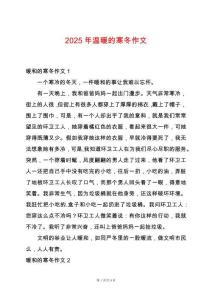 2025年溫暖的寒冬作文