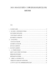 2025-2030醫(yī)療影像AI診斷系統(tǒng)商業(yè)化路徑及市場(chǎng)規(guī)模預(yù)測(cè)