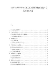 2025-2030中國農用無人機噴灑系統精準度提升與監管體系構建