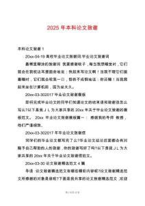 2025年本科論文致謝