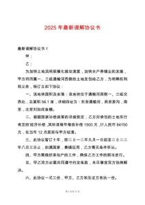 2025年最新調解協議書