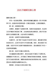 2025年最新支教心得