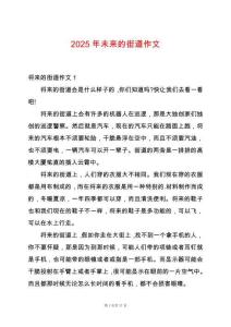 2025年未來的街道作文