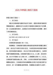 2025年橋梁工程實習報告