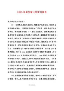 2025年有關(guān)審計(jì)的實(shí)習(xí)報(bào)告