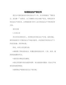車間安全生產責任書