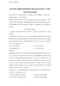 四川省涼山彝族自治州西昌市2024-2025學年高二下學期期中考試歷史試題（解析版）