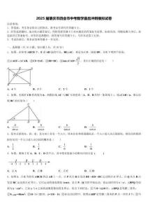 2025屆肇慶市四會市中考數學最后沖刺模擬試卷含解析