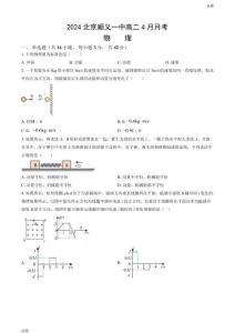 2024北京順義一中高二4月月考物理試題及答案