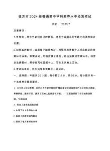 山東省臨沂市2024-2025學年高一下學期期末學科素養水平檢測考試歷史試題（含答案）