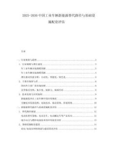 2025-2030中國工業車輛新能源替代路徑與基礎設施配套評估
