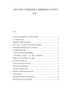2025-2030中國氫能設(shè)備產(chǎn)業(yè)鏈成熟度與示范項目評估