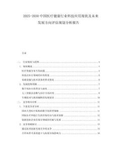 2025-2030中國醫(yī)療健康行業(yè)科技應(yīng)用現(xiàn)狀及未來發(fā)展方向評(píng)估規(guī)劃分析報(bào)告