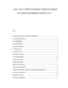 2025-2030中國數(shù)字經(jīng)濟(jì)領(lǐng)域中臺服務(wù)商市場現(xiàn)狀評估及投資發(fā)展預(yù)測規(guī)劃分析研究文檔