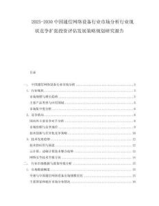 2025-2030中國通信網(wǎng)絡(luò)設(shè)備行業(yè)市場分析行業(yè)現(xiàn)狀競爭擴(kuò)張投資評(píng)估發(fā)展策略規(guī)劃研究報(bào)告