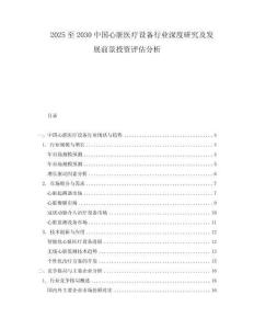 2025至2030中國(guó)心臟醫(yī)療設(shè)備行業(yè)深度研究及發(fā)展前景投資評(píng)估分析