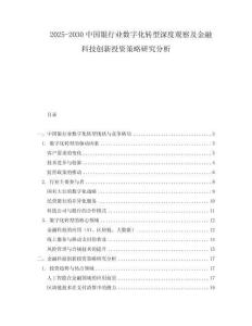 2025-2030中國(guó)銀行業(yè)數(shù)字化轉(zhuǎn)型深度觀察及金融科技創(chuàng)新投資策略研究分析