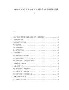 2025-2030中國機器視覺檢測設備應用領域拓展報告