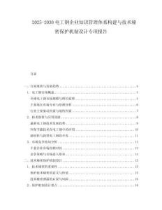 2025-2030電工鋼企業知識管理體系構建與技術秘密保護機制設計專項報告