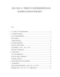 2025-2030人工智能芯片行業發展現狀剖析及未來技術路線與商業化應用前景報告