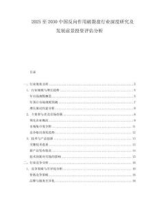 2025至2030中國反向作用破裂盤行業(yè)深度研究及發(fā)展前景投資評估分析