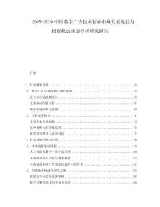 2025-2030中國數字廣告技術行業市場發展現狀與投資機會規劃分析研究報告