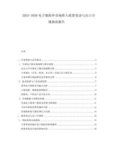 2025-2030電子煙海外市場(chǎng)準(zhǔn)入政策變動(dòng)與出口合規(guī)指南報(bào)告