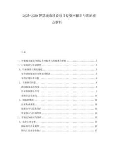 2025-2030智慧城市建設項目投資回報率與落地難點解析