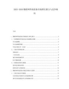 2025-2030物聯網終端設備市場增長潛力與競爭格局