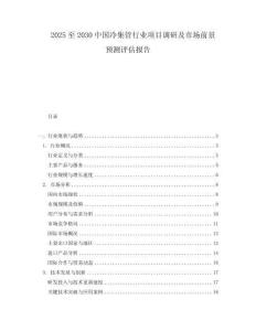 2025至2030中國冷集管行業(yè)項目調(diào)研及市場前景預測評估報告
