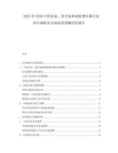 2025至2030中國(guó)水泵、真空泵和渦輪增壓器行業(yè)項(xiàng)目調(diào)研及市場(chǎng)前景預(yù)測(cè)評(píng)估報(bào)告
