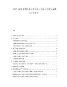 2025-2030氫燃料電池雙極板材料耐久性測試標準與分析報告