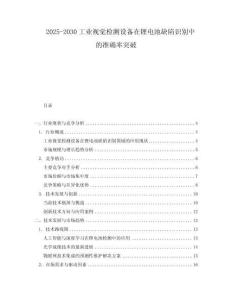 2025-2030工業(yè)視覺檢測設(shè)備在鋰電池缺陷識(shí)別中的準(zhǔn)確率突破