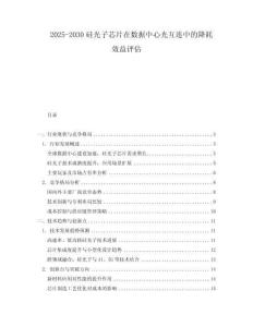 2025-2030硅光子芯片在數(shù)據(jù)中心光互連中的降耗效益評(píng)估