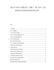 2025至2030中國聚對苯二甲酸丁二酯（PBT）行業(yè)深度研究及發(fā)展前景投資評估分析