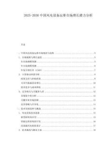 2025-2030中國風電設備運維市場增長潛力分析