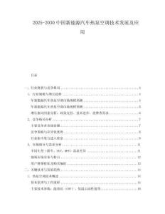 2025-2030中國新能源汽車熱泵空調技術發展及應用