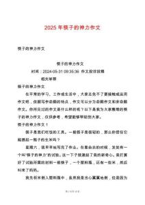 2025年筷子的神力作文