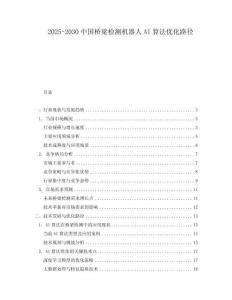 2025-2030中國橋梁檢測機器人AI算法優(yōu)化路徑