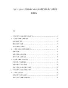 2025-2030中國游戲產(chǎn)業(yè)電競市場發(fā)展及產(chǎn)業(yè)鏈評估報告